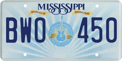 MS license plate BWO450