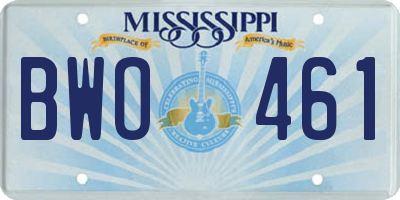 MS license plate BWO461