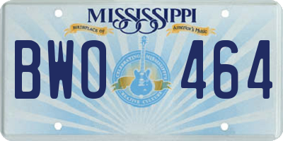 MS license plate BWO464