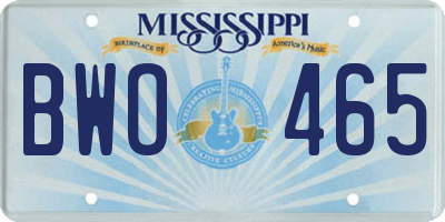MS license plate BWO465