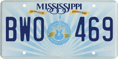 MS license plate BWO469