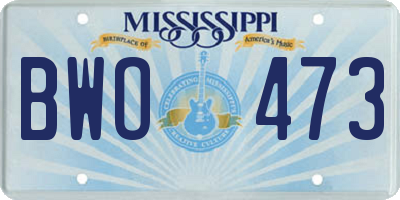 MS license plate BWO473