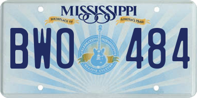 MS license plate BWO484