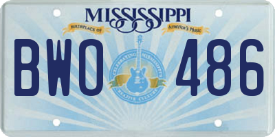 MS license plate BWO486