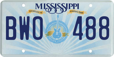 MS license plate BWO488