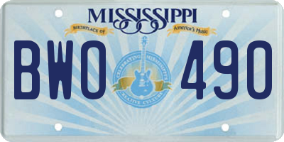 MS license plate BWO490
