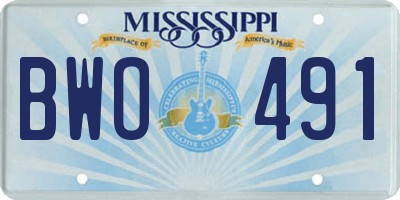 MS license plate BWO491