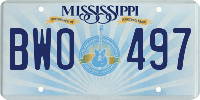 MS license plate BWO497