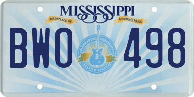MS license plate BWO498