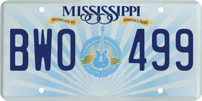 MS license plate BWO499