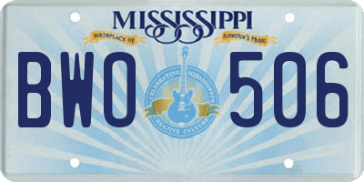MS license plate BWO506