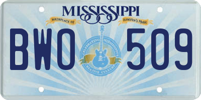 MS license plate BWO509