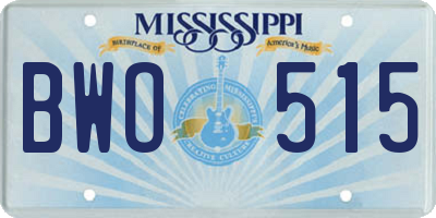 MS license plate BWO515