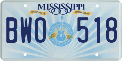 MS license plate BWO518