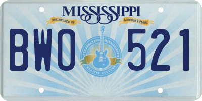 MS license plate BWO521