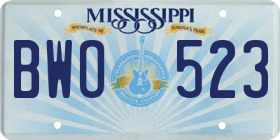MS license plate BWO523