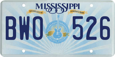 MS license plate BWO526