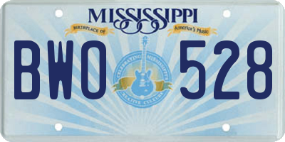 MS license plate BWO528