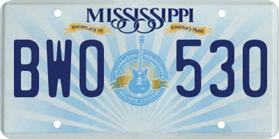 MS license plate BWO530