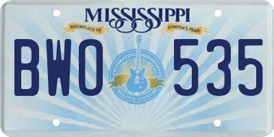 MS license plate BWO535