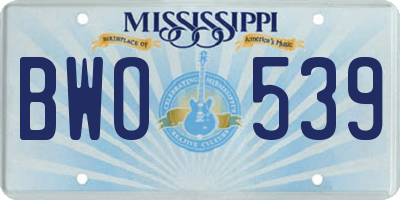 MS license plate BWO539