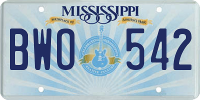 MS license plate BWO542