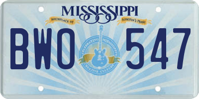 MS license plate BWO547
