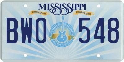 MS license plate BWO548