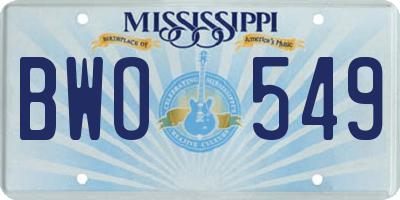 MS license plate BWO549