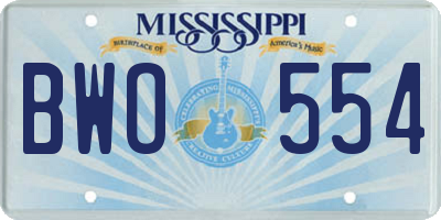 MS license plate BWO554