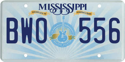 MS license plate BWO556