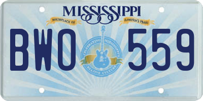 MS license plate BWO559