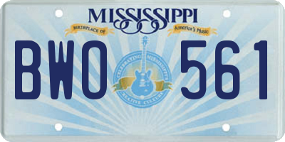 MS license plate BWO561