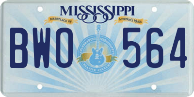 MS license plate BWO564