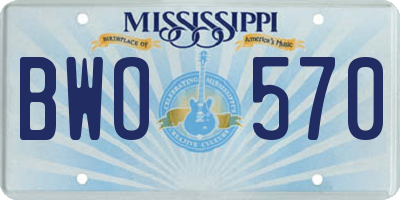 MS license plate BWO570