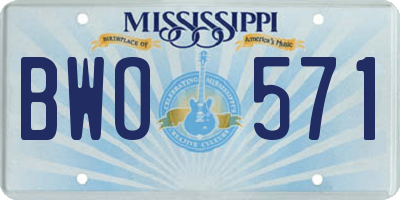 MS license plate BWO571