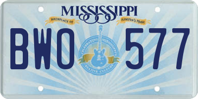 MS license plate BWO577