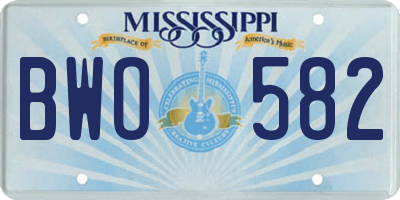 MS license plate BWO582