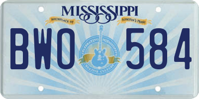 MS license plate BWO584