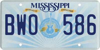 MS license plate BWO586