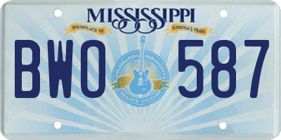 MS license plate BWO587