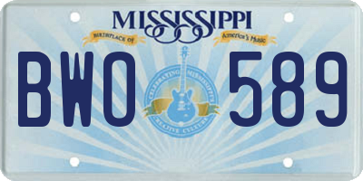 MS license plate BWO589