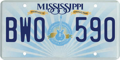 MS license plate BWO590