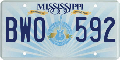 MS license plate BWO592