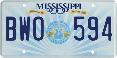 MS license plate BWO594