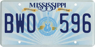 MS license plate BWO596