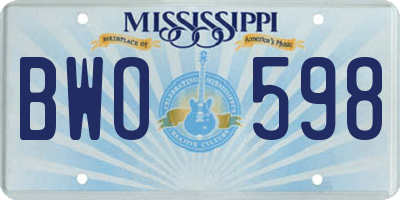 MS license plate BWO598