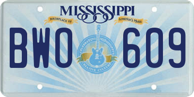 MS license plate BWO609