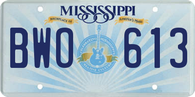 MS license plate BWO613