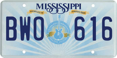 MS license plate BWO616